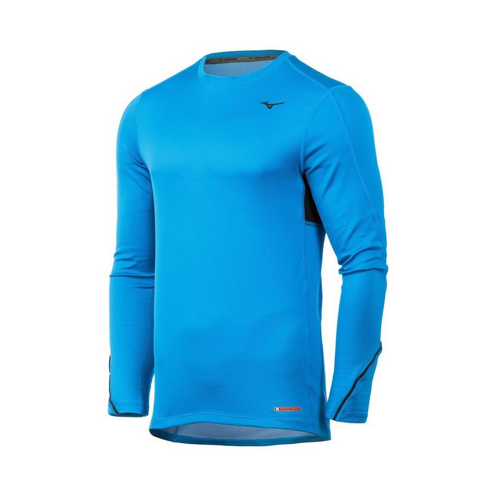 Base Layer Mizuno Breath Thermo® Long Sleeve - Homem - Azuis - ZELXQ7948